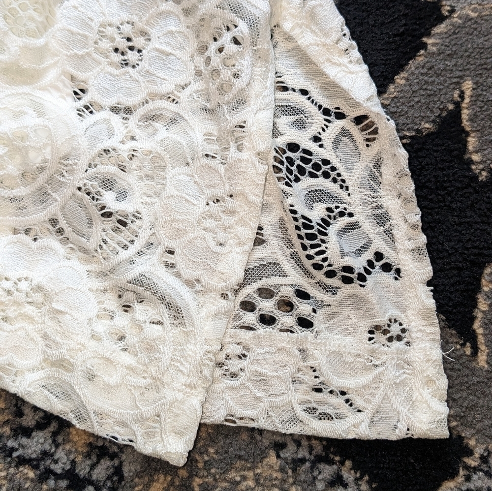 Cb Established 1962 White Lace Dress Size Medium Sleeveless Lined Midi - Picture 8 of 14